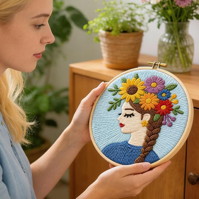INFUNLY Flower Women Punch Needle Embroidery Kit - Image 7