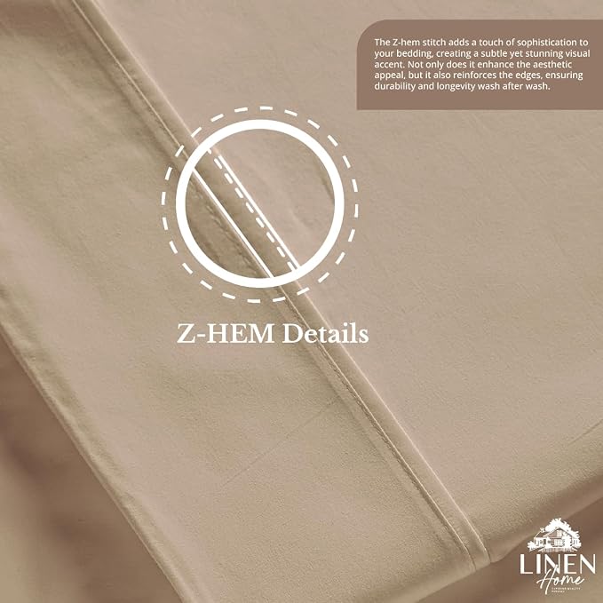 Linen Home 100% Cotton Percale 1 Flat Sheet, Full Size - Image 5