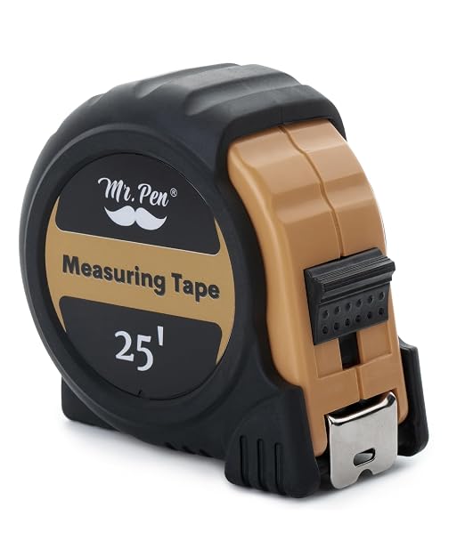 Mr. Pen- Retractable Tape Measure 25 ft, Light Brown, Easy Read | Steel by MrPen