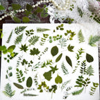 100Pcs Small Green Leaf Stickers, Obujopal Nature Plant Stickers Transparent - Image 3