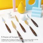 5 Pieces Painting Knives Stainless Steel Spatula Palette Knife Oil Painting - Image 2
