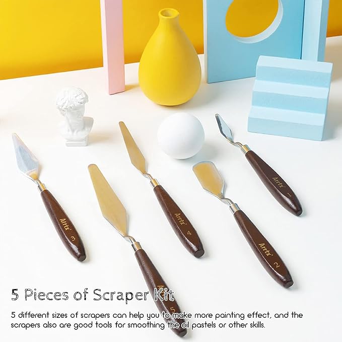 5 Pieces Painting Knives Stainless Steel Spatula Palette Knife Oil Painting - Image 2
