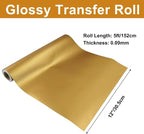 Luomorgo Gold Permanent Vinyl Roll 12" x 5FT | Glossy, Waterproof Adhesive Vinyl - Image 2