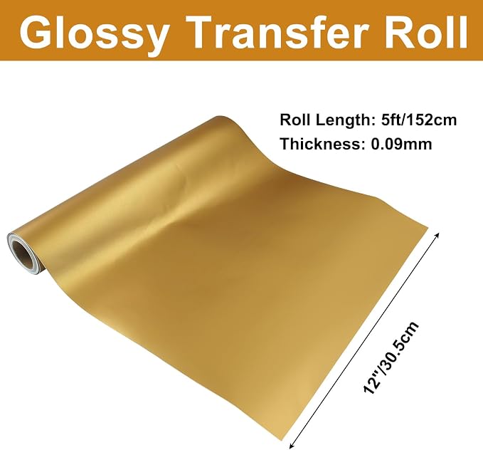 Luomorgo Gold Permanent Vinyl Roll 12" x 5FT | Glossy, Waterproof Adhesive Vinyl - Image 2