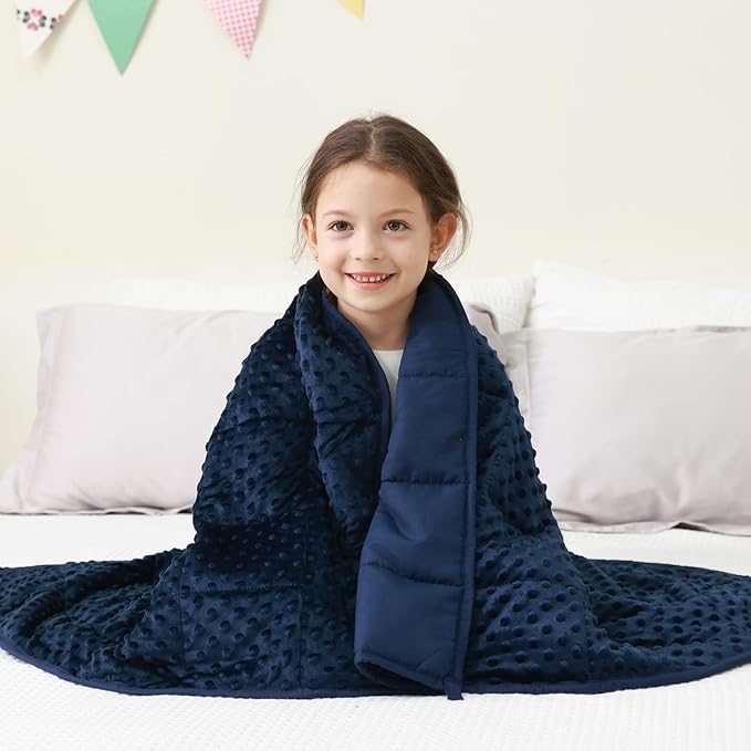 Mr. Sandman Weighted Blanket 5LBS 36 x 48 Inches, Minky Dots Heavy Blanket by MrSandman