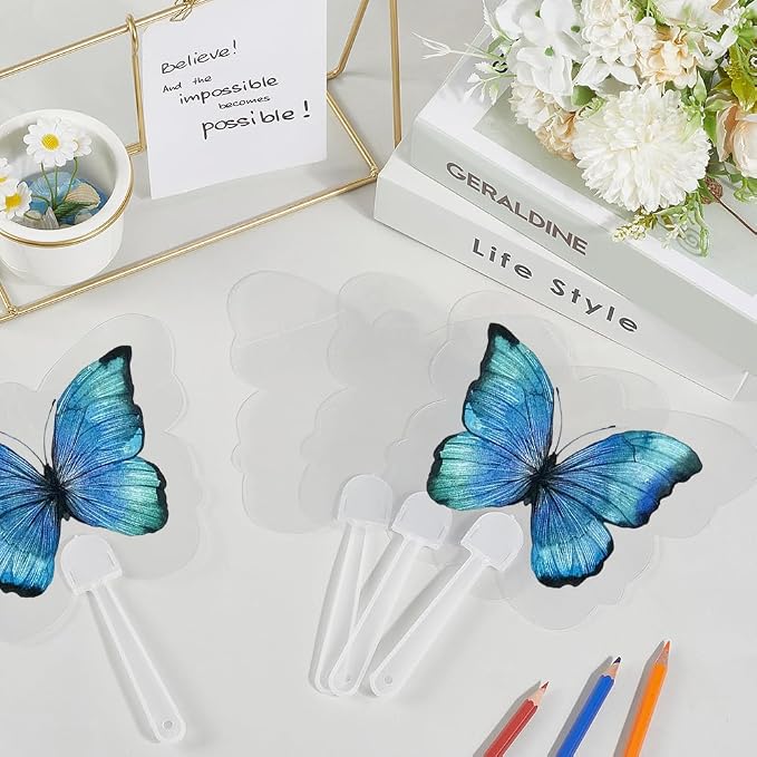 10Pcs Blank Hand Fans Mini Transparent Blank Fans Bulk Decorative Plastic - Image 3