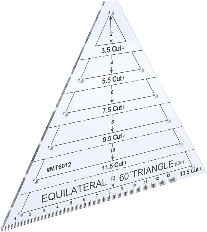 Fayelume 60 Degree Triangle Ruler, Acrylic Triangle Quilting Ruler, High - Image 7