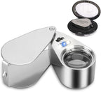 40X Metal Illuminated Jewelers Loop Magnifier Glass, Loupe Magnifier by TRIrunpdl