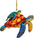 Sea Turtle Gifts for Women, Acrylic Faux Stained Glass Ornament, Beach Themed by Comasol