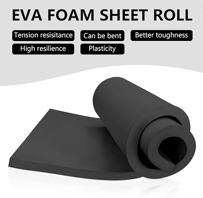 20mm Thick Black Eva Foam Cosplay Sheets roll, 13.9" x 39" Premium eva Craft - Image 5