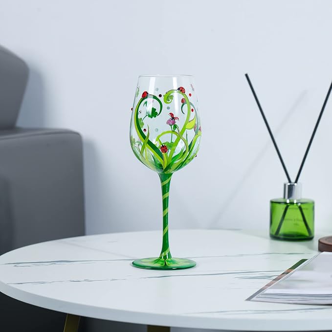 NymphFable Ladybug Wine Glass Hand Painted Wine Glass Personalised Ladybug - Image 5