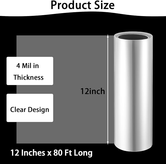 12 Inches x 80 Ft Stencil Plastic Sheets 4 Mil Clear Acetate Sheets - Image 2