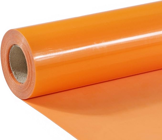 TUMIYA Orange Heat Transfer Vinyl HTV Rolls, Glossy Adhesive HTV Vinyl by TUMIYA