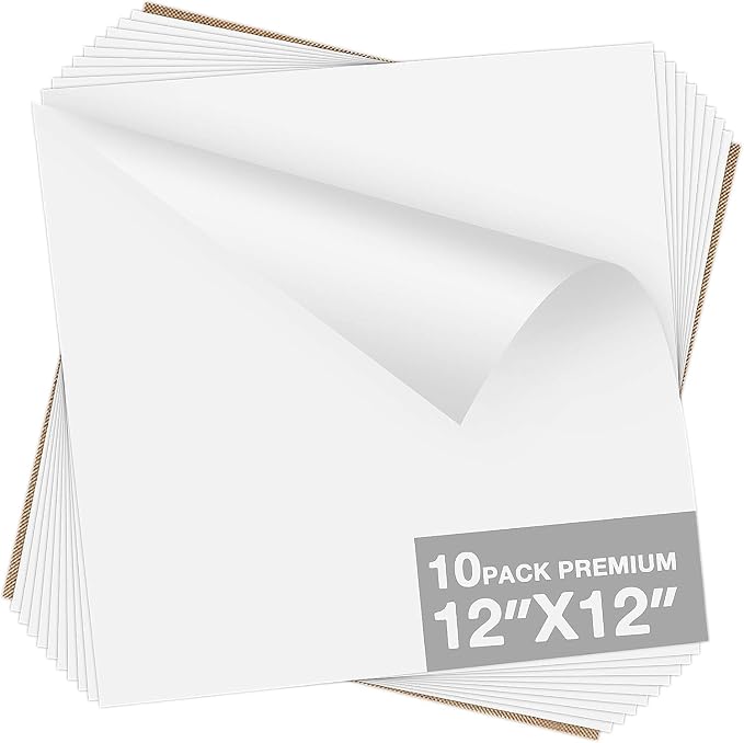 Dysania White Heat Transfer Vinyl, 10 Pack 12 x 12in White HTV Vinyl | Iron on by Dysania