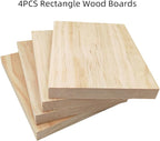 4PCS Rectangle Wood Boards Unfinished Wood Blocks - Image 2