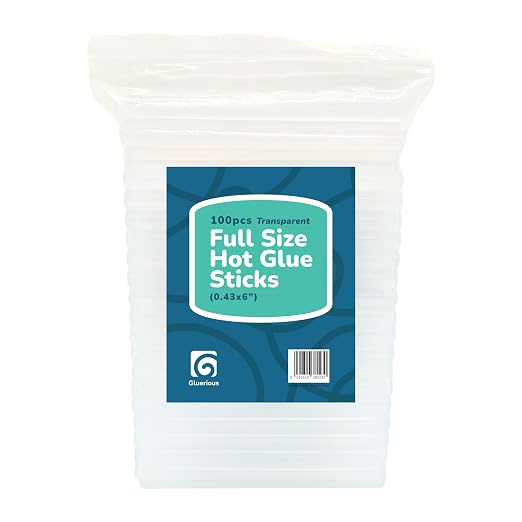 Gluerious Full Size Hot Glue Sticks 100 Pack, 0.43 x 6 Inch Large Glue Sticks by Gluerious