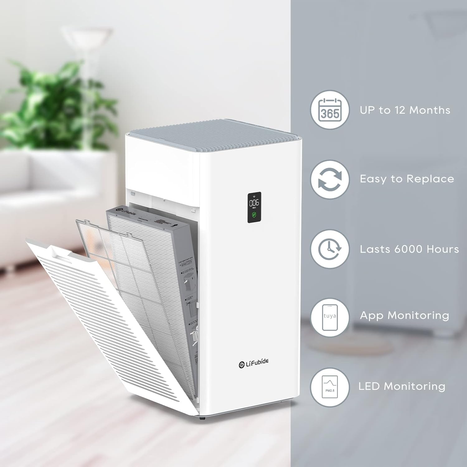 Y1000 Air Purifier Replacement Filter, 2-in-1 H13 True HEPA and High-Efficiency Activated Carbon Filters Set, 1 Set of 2pcs,Y1000Filter