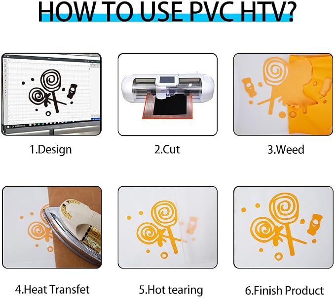 guangyintong Heat Transfer Vinyl Light Orange HTV Rolls, Matte Surface PU - Image 4
