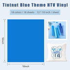 Tintnut Blue Heat Transfer Vinyl, 18 Sheets 12"x10" Iron on Vinyl | Blue tone - Image 2