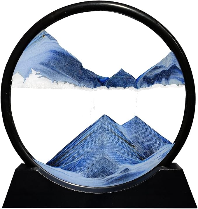 Aoderun Moving Sand Art Picture Round Glass 3D Deep Sea Sandscape in Motion by Aoderun
