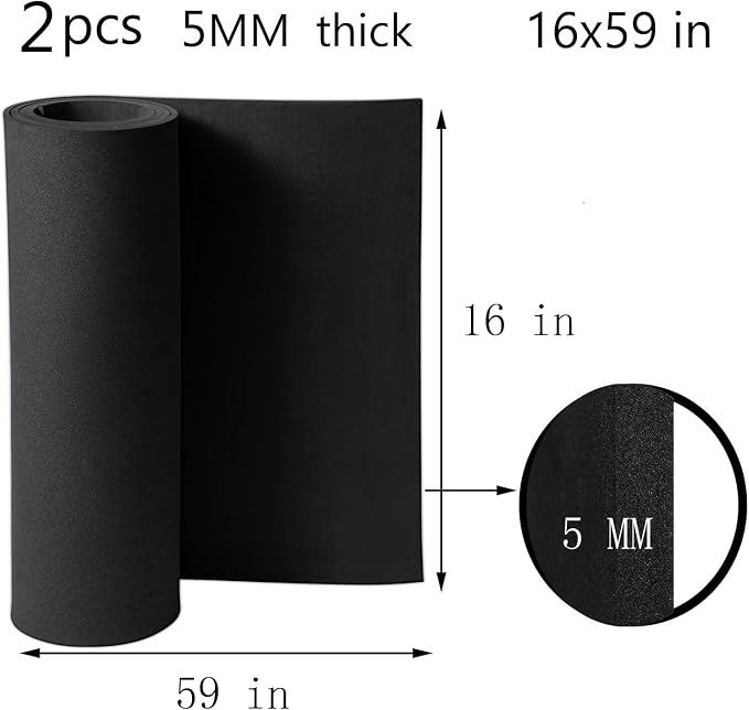 AMZQNART 2Pcs EVA Foam 5mm, Cosplay Foam Roll, 16 x 59in Black, Suitable - Image 2