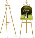 53.9" Gold Easel Stand for Sign, Heavy Duty Metal Display Easel by Victawks