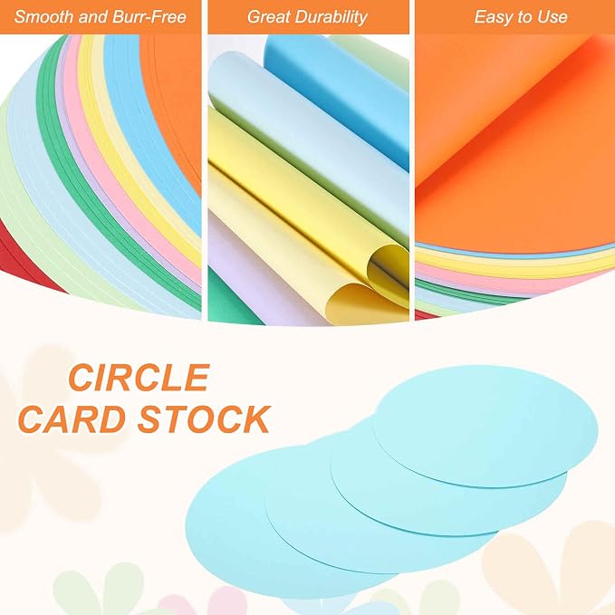 MECCANIXITY 24 Pcs Circle Card Stock, 5.9 Inch Round Cutouts Paper Thick - Image 3