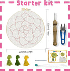 INFUNLY Succulent Punch Needle Embroidery Kit 8.7" DIY Punch Embroidery Kit - Image 2