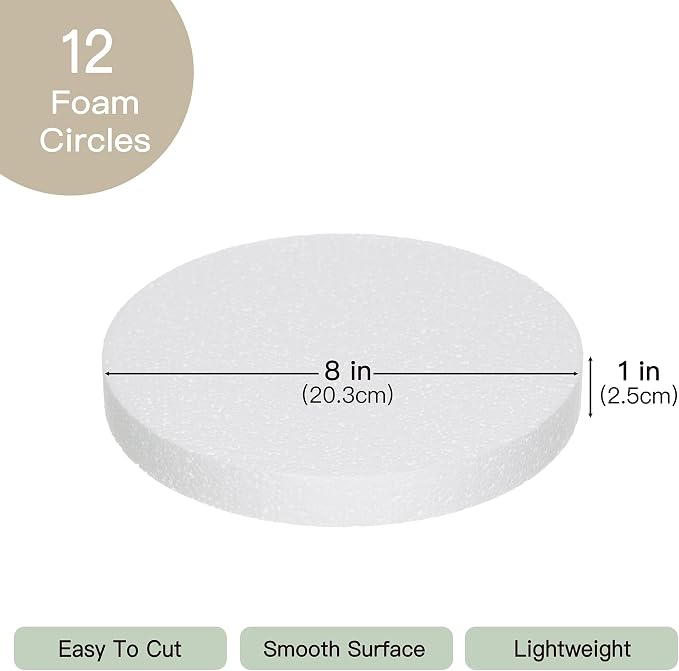 Crafare 8 Inch Round Foam Circles - Image 2