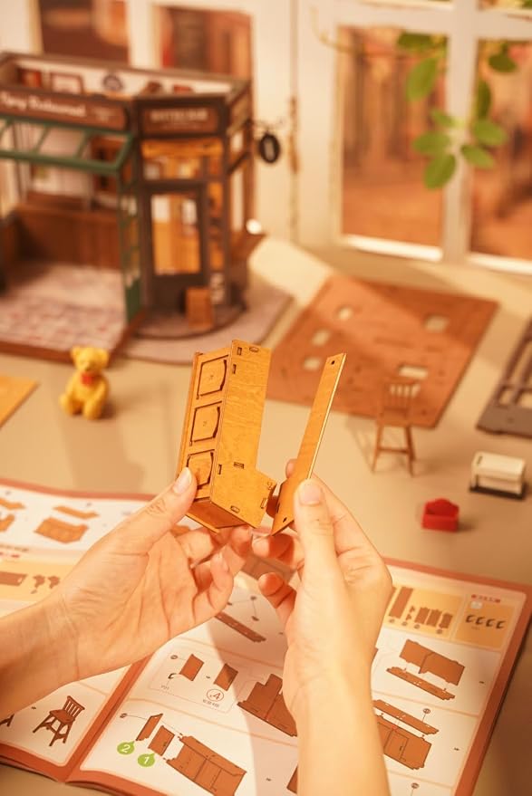 Rowood Miniature House Kits for Adults, DIY Mini House Building Set, Wooden - Image 5