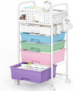 5 Drawer Rolling Storage Cart - Image 9