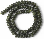 Songxi 5x8mm Natural Dark Green Colored Jade Stone Rondelle Beads, Gemstone - Image 3