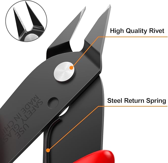 BOENFU Precision Wire Cutter Zip Tie Cutters Flush Cutters Nippers Small Side - Image 3