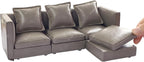 iLAND Dollhouse Furniture Sectional Dollhouse Couch Set Grey Faux Leather Sofa - Image 9