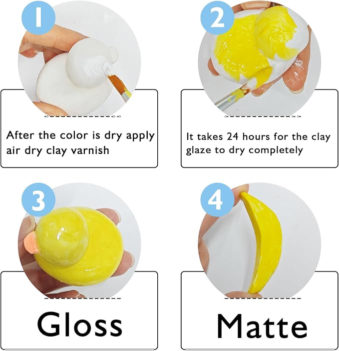 2 x 50ml Air Dry Clay Glaze, Clay Glaze Air Dry - Image 4