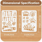 2pcs 11.69"x8.27" Tool Wall Stencil Templates Mechanical Tools Reusable Plastic - Image 2