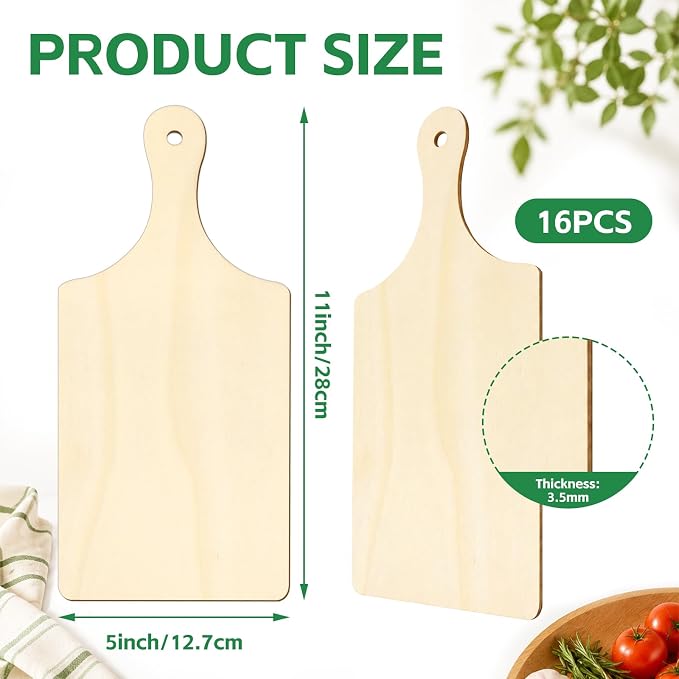 Vmiapxo 16 Pack Unfinished Wood Cutting Board Craft - Image 2
