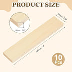 MECCANIXITY 10Pcs Wood Strips Slats, 1/4" x 7/8" x 4" Thin Wood Sticks Flat - Image 2