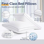 ROUMEA Pillows Queen Size Set of 4, Gusseted Bed Pillows - Image 4
