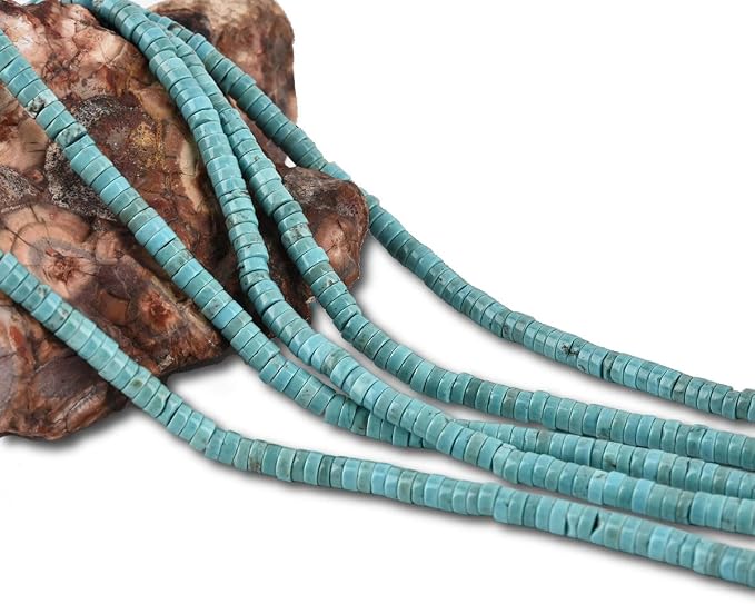 170pcs 5x2mm Natural Turquoise Heishi Disc Rondelle Spacer Stone Semi Precious - Image 3