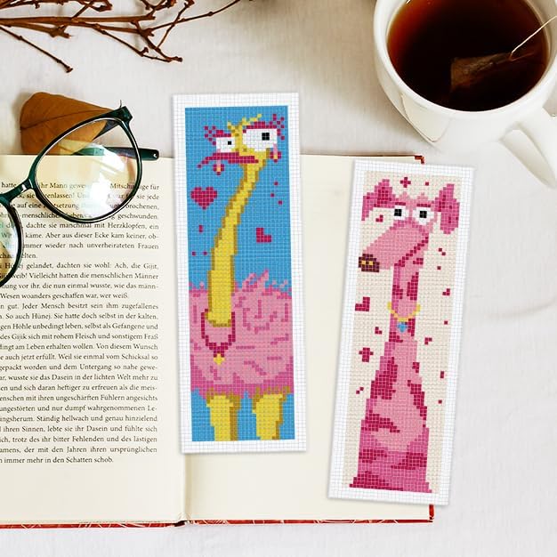 INFUNLY 6pcs Abstract Animal DIY Cross Stitch Bookmark Kits - Image 5
