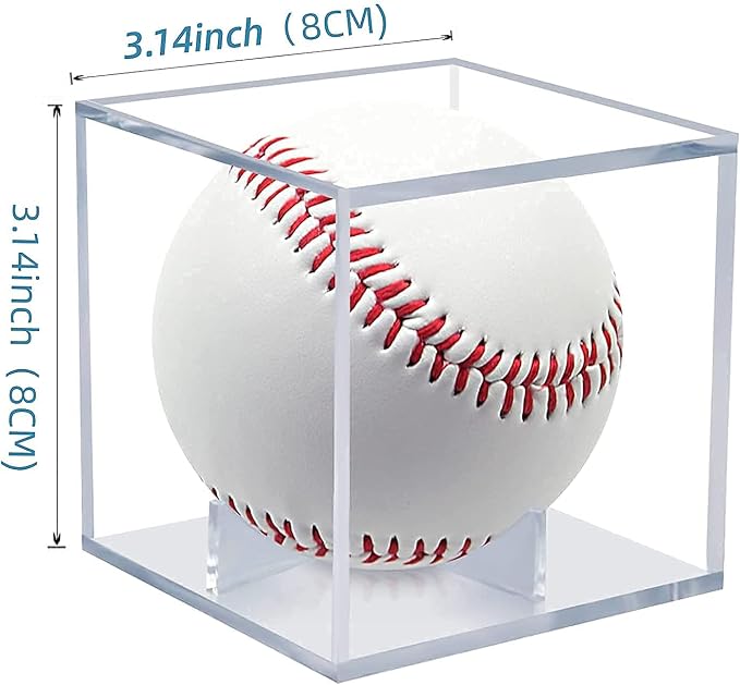 Baseball Display Case, Built-In Stand. 3.15" Square Fits Official Balls to - Image 5