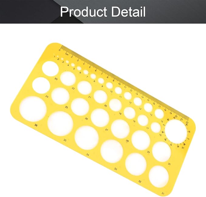 Utoolmart Circle Guide Template 22cm Geometric Drawing Template Measuring Ruler - Image 4