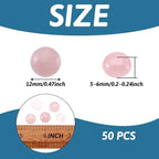 FASHEWELRY 50Pcs Natural Rose Quartz Cabochons Flat Back Gemstone Cabochons - Image 5