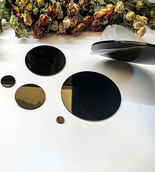 Set of 20 Black Acrylic Discs, 1/8" Thick Round Circle Blanks 5" Diameter - Image 2