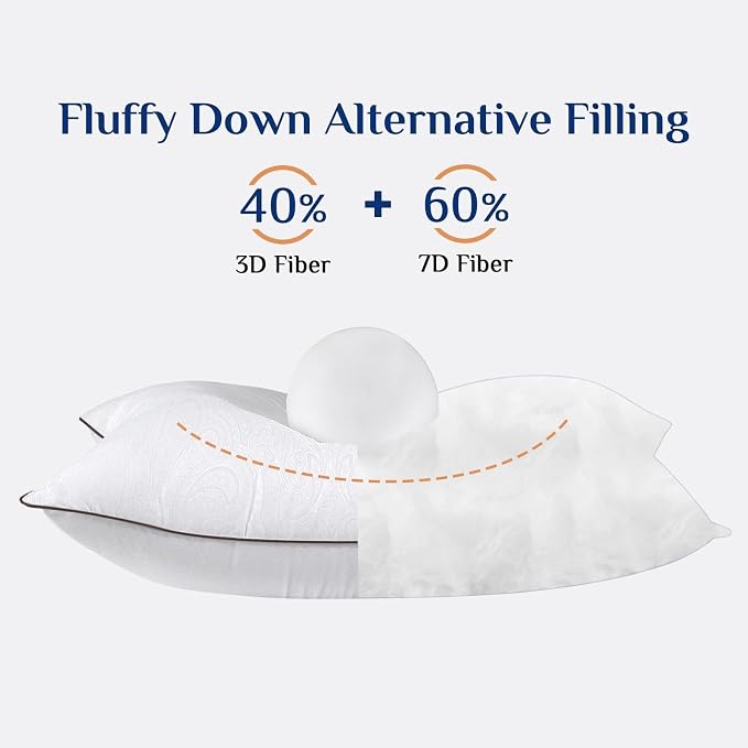 JOLLYVOGUE King Size Pillows Set of 4 - Image 3