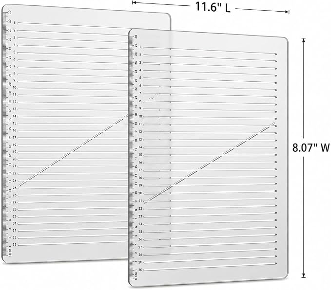 2 Pack Straight Line Writing Template, 11 Inch Calligraphy Guide Ruler - Image 2