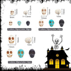 arricraft 144 Pcs 4 Sizes Skull Beads, Synthetic Turquoise Skull Head Beads - Image 2