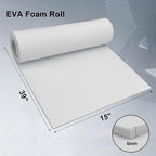 biguphate EVA Foam Roll - 6mm White Ultra High Density Craft Foam - 15 x 39 - Image 2