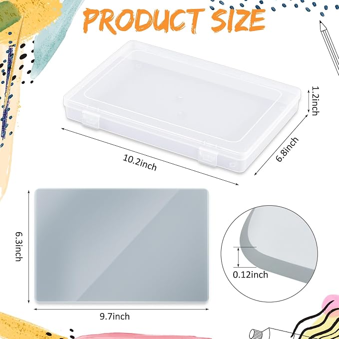 Nuanchu 1 Set Handy Glass Oil Paint Palette Included 10.2 x 6.8 x 1.2 Inches - Image 3